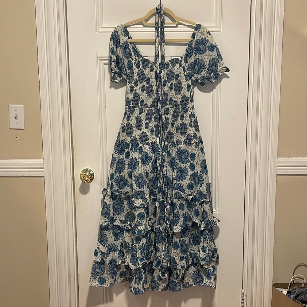 J.crew smocked bodice paisley dress